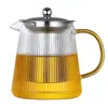 Tetera rayada de alto borosilicato para el hogar, juego de té engrosado, tetera con filtro de acero resistente a altas temperaturas, tetera de vidrio