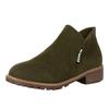 Comércio Exterior Europeu e Americano curto salto médio retro botas curtas fosco salto grosso transfronteiriço feminino zíper lateral plano Martin botas estação independente