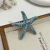 Broche Estrela-do-Mar de Liga com Strass Estilo Tropical de Praia para Mulheres, Alta Qualidade, Elegante, Broche Pin de Design de Moda de Nicho