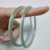 Calcedonia Mitad Montaña y Mitad Agua 4MM Pulsera de Alambre Pulsera Tintineante Pulsera de Calcedonia Mitad Verde y Mitad Blanca Ágata Verde Aceite Pulsera de Jade