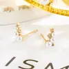 Pendientes Sencillos y Compactos de Perla y Circonita para Mujer, Diseño de Nicho Polaris, Modernos para el Viaje Diario, Elegancia Francesa Exquisita