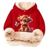 Sudadera con capucha de talla grande, suelta, de algodón compuesto y borrego, forrada de forro polar, sin bolsillos, para primavera y otoño, transfronteriza del Sudeste Asiático