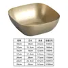 Tigela Quadrada Retro para Lanches em Aço Inoxidável, Tigela para Condimentos, Tigela para Salada, Tigela Dourada para Picles, Prato para Pratos Frios, Tigela para Sobremesa, Tigela para Pratos Frios