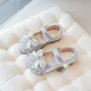 Zapatos de Cuero con Cristales para Niñas con Estilo 2026 Primavera/Otoño Nuevos Zapatos de Princesa Moda Infantil Suela Suave Brillo Suave Lazo Zapatos de Una Sola Pieza