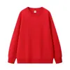 Sudadera de Algodón Pesado de Moda Ropa de Trabajo Holgada Cuello Redondo Manga Larga Ropa de Trabajo Uniforme de Grupo Uniforme de Clase Camisa Cultural con Logo Impreso