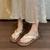 Chinelos de Verão Femininos para Uso Externo, com Solado Macio, Antiderrapantes, Bicolores, Estilo Chinelo de Dedo, Sandálias de Praia, Exportação