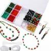 Conjunto de Caixa Temática de Natal com 15 Compartimentos com Miçangas de Vidro 3mm para Brincos e Pulseiras de Natal, Materiais para Artesanato com Miçangas DIY
