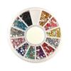 Explotaciones transfronterizas coloridas para uñas de diamante redondas pequeñas, joyería para decoración de uñas, red de explosiones de color rojo para venta al por mayor, rejilla de 12, mini diamantes pequeños de strass, taladro plano