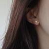 Exquisitos Aretes de Amor con Borde de Pastel para Mujer, Simples, Nicho, Elegantes, Dulces, Pequeños, con Forma de Corazón de Durazno, Nuevo Estilo, Accesorios para el Cabello