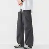 Ropa destacada para hombre / Pantalones casuales rectos holgados estilo americano de seda helada ligera de verano para hombre, pantalones holgados vintage de trabajo para hombre