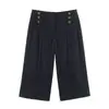 Roupas femininas europeias e americanas transfronteiriças, moda casual popular no AliExpress com retalhos de renda, jaqueta curta + shorts casuais estilo botão