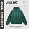 Sudadera con capucha de algodón puro de 420 g, lavado pesado, marca Bg Trendy, estilo americano, chaqueta teñida por inmersión con efecto spray degradado retro