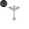 Aleación de Titanio F136 Araña Murciélago Luna Corazón Forma de Zirconia G23 Piercing para Oreja Joyería para Piercing Ceja Uña Uña de Cartílago