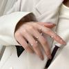 Anillo Fino de Diamante para Mujer, Estilo Japonés y K, Círculo Fino de Nicho, Anillo Pequeño de Diamante, Apertura Exquisita, Anillo Abierto de Oro Apilable