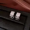 Pendientes de Plata Chapada en Oro Real de 18 Quilates con Aguja de Plata y Circonita en Forma de C, Lujo Ligero, Pendientes Simples y Versátiles, Pendientes Elegantes y con Estilo para Mujer