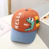 Gorra de pico para niño otoño caricatura de dinosaurio gorra de béisbol para bebé primavera y otoño niños y niñas protección solar moda sombrero para niños moda