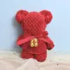 Cuadrado de Toalla Oso Pequeño Toalla Cuadrada Souvenir Celebración de Boda Dulce Rojo Día Nacional de los Niños Festival de Medio Otoño Regalo Pequeño Material de Coral