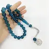 Cuentas de Oración Árabes 33 Piezas Resina Imitación Cera de Abeja Cuentas de Oración Hechas a Mano Cuentas de Oración de Baquelita Pulsera con Colgante de Metal