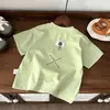 [100% Algodón] Tops de Verano de Algodón Puro de Manga Corta para Niños con Empalmes Estilo Coreano para Niños y Niñas, Ropa Infantil Elegante y Versátil