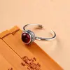 Anillo de Plata de Ley S925, Moderno y Elegante, Exquisito Diseño de Ágata Roja, Anillo Vintage para Mujer, Joyería de Plata Pura, Anillo de Plata