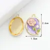 Accesorios para Joyería DIY Estilo Chanel Pequeños Transfronterizos, Joyería DIY Hecha a Mano con Flor Ovalada, Accesorios para Joyería DIY de Aleación Esmaltada