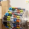 Soporte de exhibición acrílico, organizador de escritorio de varios niveles para exhibir figuras, figuras de acción, coches de juguete y maquetas de coches; caja de almacenamiento para coche