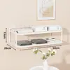 Suporte de TV de parede WiFi, prateleira para decodificador e roteador, caixa de armazenamento, suporte de montagem sem furos