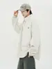 Moletom Pulôver Americano Pesado com Meio Zíper Masculino Outono Tendência Marca Estampada Jaqueta Oversize Solta Par Top