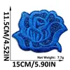 Patch de Bordado de Flor Rosa com Glitter Novo Estilo Patch Floral com Adesivo Termocolante para Decoração de Jaquetas, Sapatos e Malas