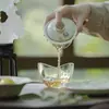 Mingzhishan Arita-Yaki Tazón de Té Verde Tulipán Tazón de Té de Cerámica Pintado a Mano Juego de Té Kung Fu Tazón de Té