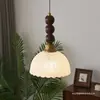 Luminária Pendente de Cabeceira LED Vintage Estilo Sul-Asiático para Quarto, Luminária Criativa Retro Wabi-Sabi para Entrada Corredor
