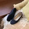 Zapatos Mary Jane Planos de Lazo con Puntos para Mujer 2026 Primavera Nuevos Zapatos de Ballet Planos sin Cordones de Suela Suave