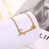 Colar Gelado de Aço Inoxidável Mais Vendido Transfronteiriço, Pingente de Titânio com Nome em Letra Inglesa Personalizado, Joia de Design de Nicho