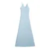 Ins Transfronterizo Europeo y Americano 2026 Nueva Moda Elegante Ropa de Mujer al por Mayor Cuello en V Tirantes Ajustado Vestido Largo de Punto