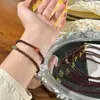 Pulsera de Año Zodiacal Rojo Granada Más Vendida Doble Círculo Nueva para Mujer 2025 Cuentas de Transferencia Pulsera de Buena Suerte para el Cumpleaños de la Novia