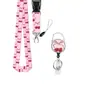Porta Tarjeta de Identificación con Lanyard para Teléfono Móvil con Hebilla Retráctil de Fácil Extracción, Insignia de Cereza, Tirador de Hebilla, Impresión UV, ¡En Stock!