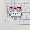 Acrílico Dibujos Animados Lindos Gafas Gato Parche Grande Broche Insignia Pasador Imán para Refrigerador Accesorios Piezas Pequeñas