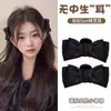 Presilha de cabelo de princesa preta fofa e moderna com laço, coroa alta, tamanho pequeno, para mulheres, acessório de cabelo lateral e para franja