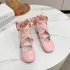 Sapatos de salto alto rosa Lolita original Lolita fofos sapatos de couro macio de salto grosso LO produtos genuínos sapatos de estudante