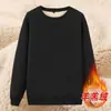 Outlet de Fábrica Suéter de Lã Grossa Forrado com Lã de Cordeiro Masculino Outono e Inverno Gola Redonda Solto Camiseta Básica Quente Top sem Capuz