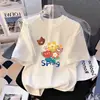 Camiseta de Manga Corta de Algodón Puro para Niños Ropa para Niños Niñas Verano Media Manga 2026 Nuevo Estilo de Moda Bebé Delgado Superior