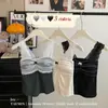Nuevo Chal Francés de Verano con Adorno de Encaje Pesado en Forma de Lazo de Color Contrastante Cómodo con Copas Integradas para Mujer