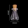 Procesamiento de liquidación mini botella de corcho para deseos con arena movediza transparente de vidrio botella para joyería DIY