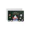 Novo cartão de felicitações natalino em desenho animado com douramento, cartão grande de bênção para as festas, cartão com mensagem de presente de véspera de Natal com envelope