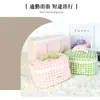 Bolsa de Cosméticos Cuadros Linda Estilo Coreano para Mujer, Bolsa de Almacenamiento Portátil de Gran Capacidad, Bolso de Mano Portátil para Artículos de Tocador de Viaje al por Mayor