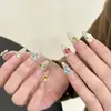 Pedrería con Forma de Diamante de Colores Caramelo para Uñas, Diamantes Brillantes para Uñas Famosos en Internet, Pedrería de Cristal de Mono Pequeño para Decoración de Uñas