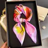 Pañuelo Estampado Imitación Seda Pintura al Óleo Floral de Primavera, Chal de Alta Gama, Pañuelo para el Cuello Protección Solar, Pañuelo para la Cabeza, Bufanda