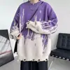 Otoño e Invierno 2025 Nuevo Punto de Contraste de Color Degradado Ropa de Punto para Hombre Capa Interior Punto para Jóvenes Marca de Moda Punto Holgado