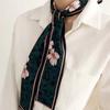 Pañuelo Pequeño de Esquina Plana Estampado de Leopardo Pañuelo de Seda Nuevo para Mujer Primavera y Otoño Doble Cara Estilo Coreano Cinta de Muñeca Versátil Cinta para el Cabello Moda