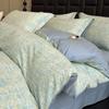 Juego de cama de cuatro piezas de algodón estampado engrosado con funda nórdica de algodón 100% 100 de tres piezas con sábana bajera ajustable